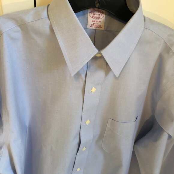 Classic,  Light blue Brooks Brothers non-iron Dress Shirt 16 1/2 x 35 - Picture 8 of 11